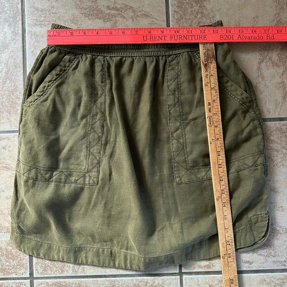 Anthropologie Pilcro‎ Lea Utility Mini Skirt Military Olive Green Size Small - Picture 3 of 12